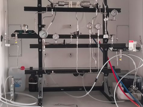 Hydrogen flow meter in setup