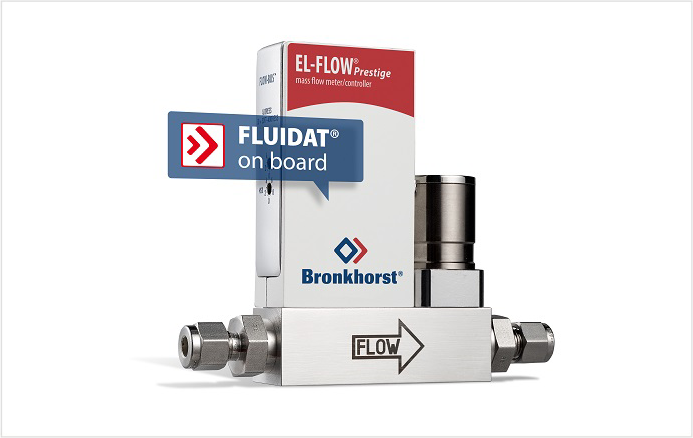 Bronkhorst thermal mass flow meter with Fluidat on board