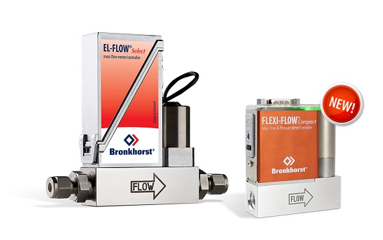 Neuer kompakter Gasdurchflussregler: FLEXI-FLOW-Gerät (rechts)