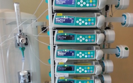 Exemple d'une installation de multi-perfusions en pratique clinique.